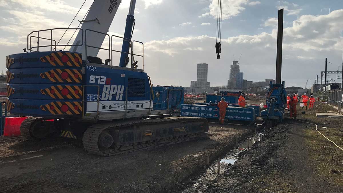 Old Oak Common Retaining Wall Construction Site