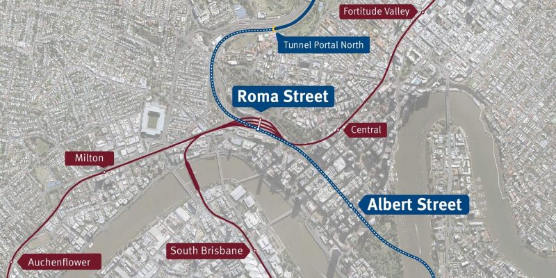 Cross River Rail Alignment Map