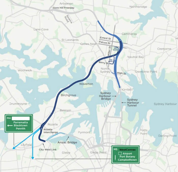Western harbour Tunnel map