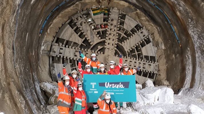 tbm ursula - tideway tunnel breakthrough in central london