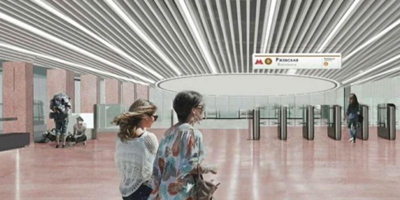 Big Metro Ring Rizhskaya Station Passenger Platform 3D Model