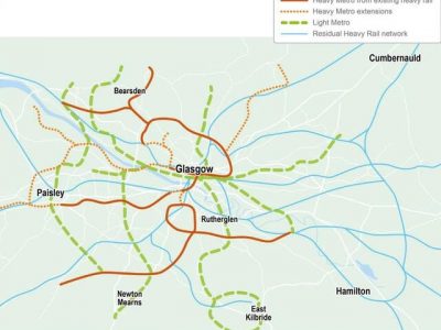 Glasgow metro and rails transport system