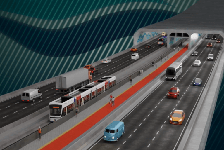 3D Model of the submerged tunnel connecting the cities of Santos and Guaruja