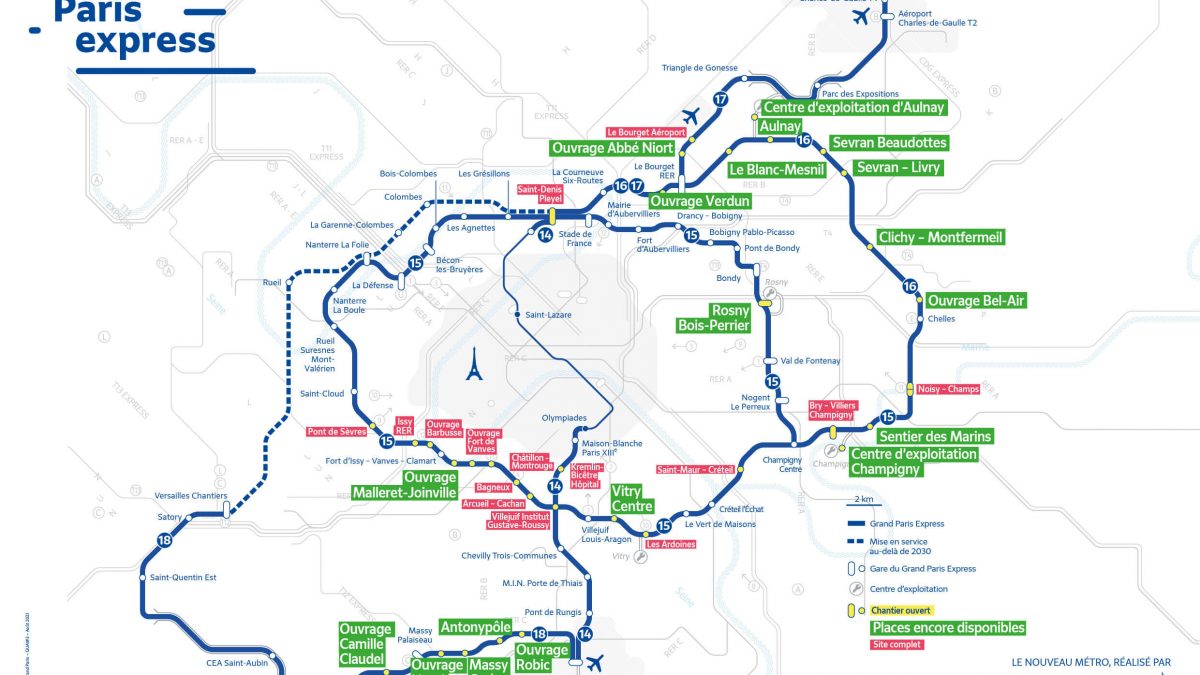 Grand Paris Express Tunnels Map