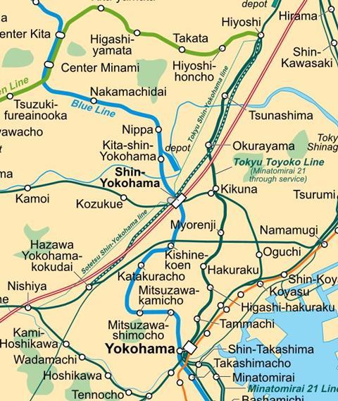 Sotetsu and Tokyu Railways Map