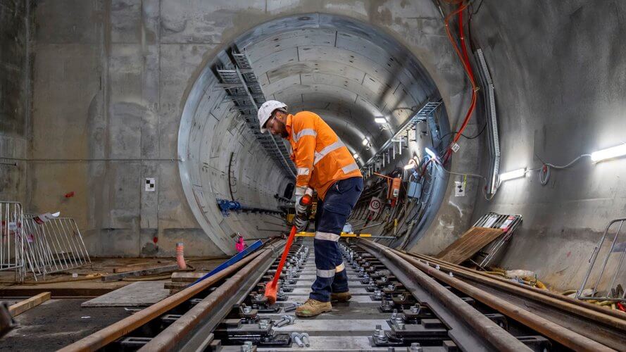 Track Construction Process in Sydney Metro Project