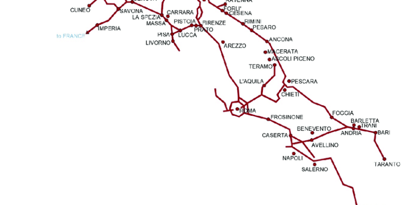 Italy National Road Network Map