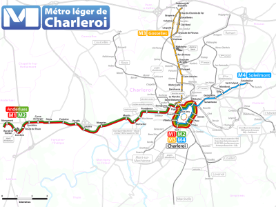 Charleroi Light Rail Route in Belgium