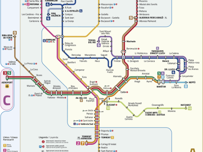 Metrovalencia Network Map