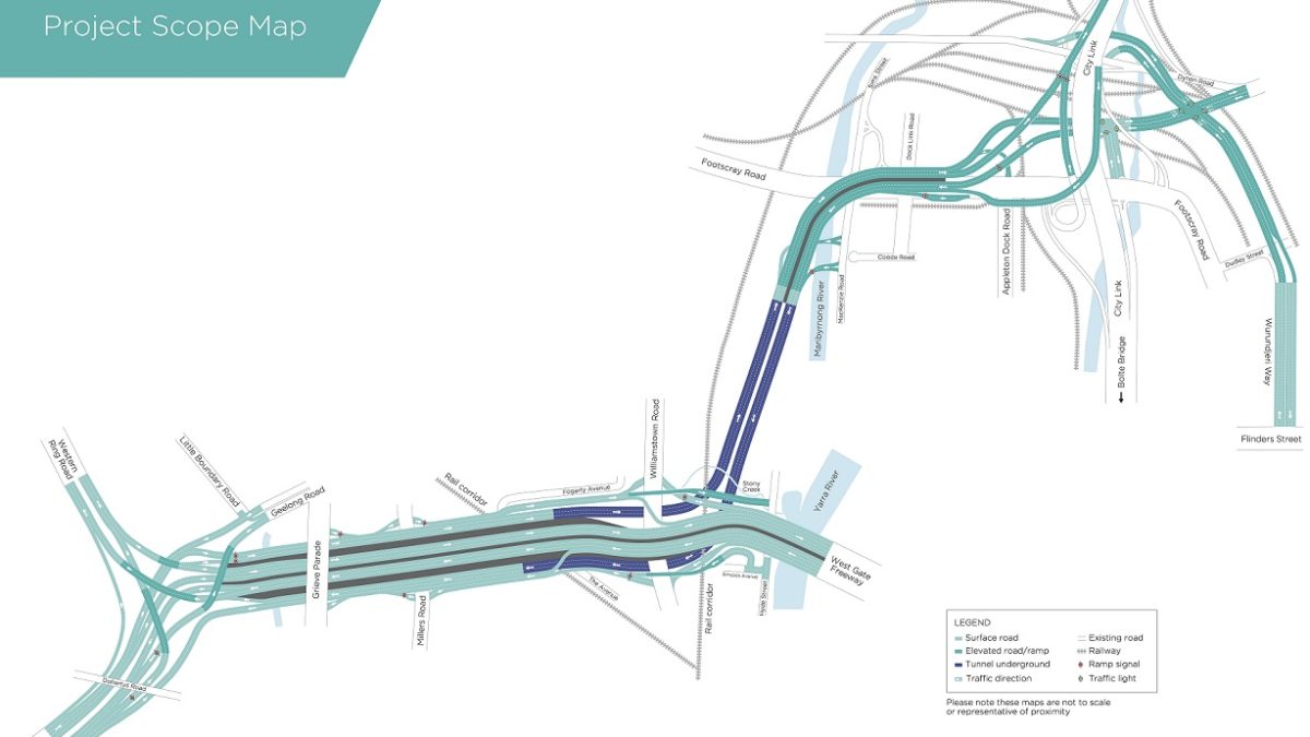 West Gate Tunnel Project Scope Map