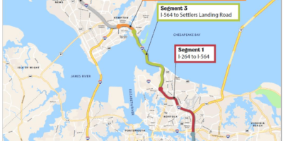 Hampton Roads Express Lanes Map