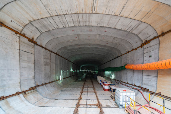 CREG team's tunnel passes beneath two-lane roads 
