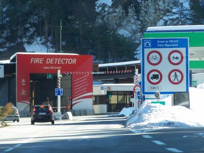 Frejus tunnel entrance in Italy