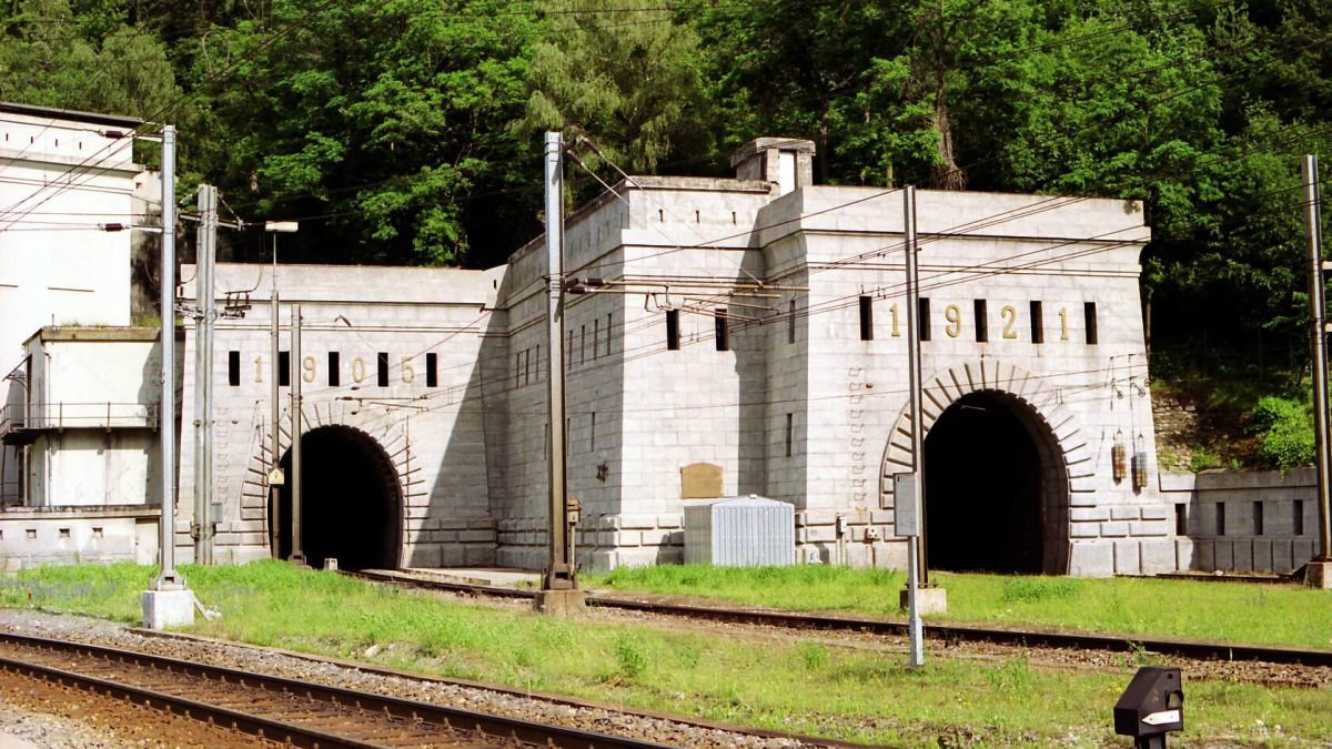 Simplon Railway Tunnel Entrance in Switzerland