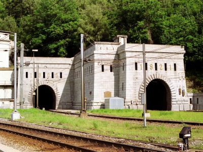 Simplon Railway Tunnel Entrance in Switzerland