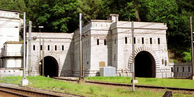 Simplon Railway Tunnel Entrance in Switzerland