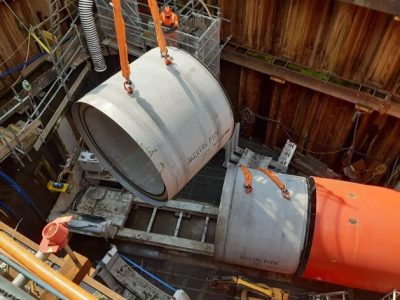 Tideway Pipe jacking underway at Albert Embankment