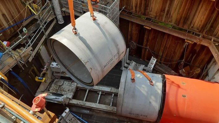 Tideway Pipe jacking underway at Albert Embankment