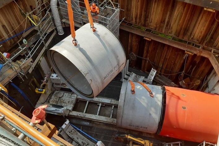 Tideway Pipe jacking underway at Albert Embankment