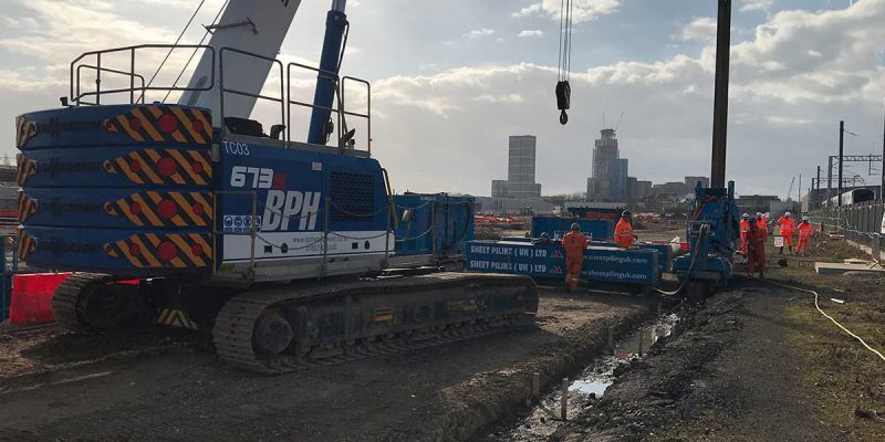 Old Oak Common Retaining Wall Construction Site