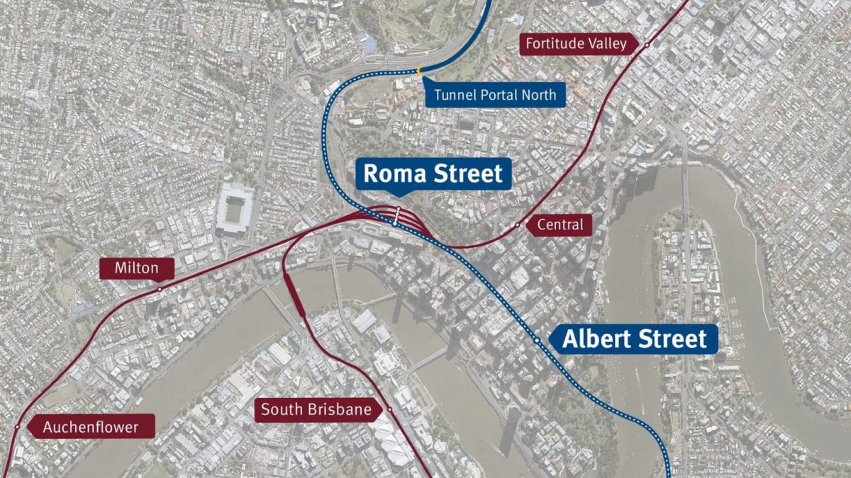 Cross River Rail Alignment Map