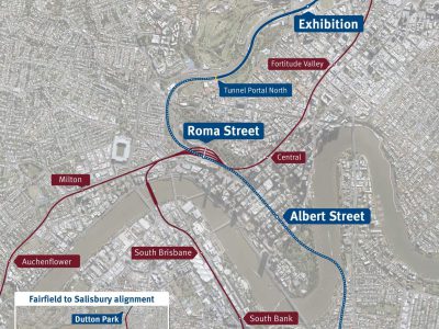 Cross River Rail Alignment Map