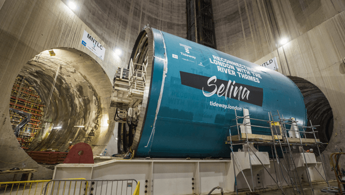 Selina TBM under Brunel’s Thames Tunnel near Wapping in London