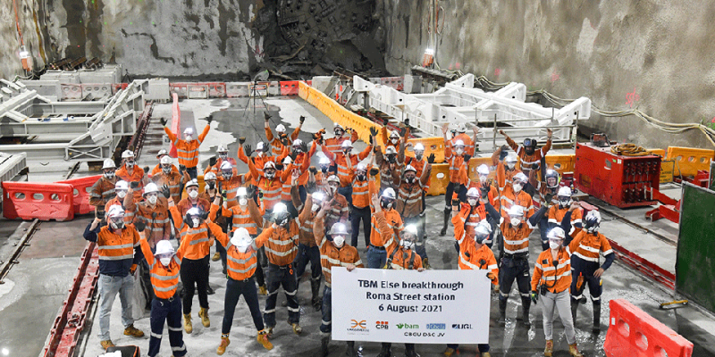 First Herrenknecht TBM breaks through in Cross River Rail project in Brisbane.