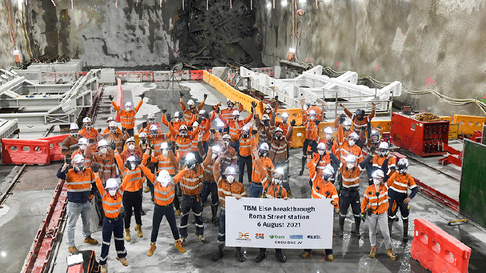 First Herrenknecht TBM breaks through in Cross River Rail project in Brisbane.