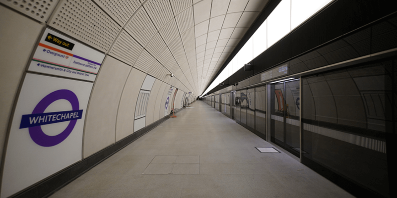 whitechapel elizabeth line station in crossrail