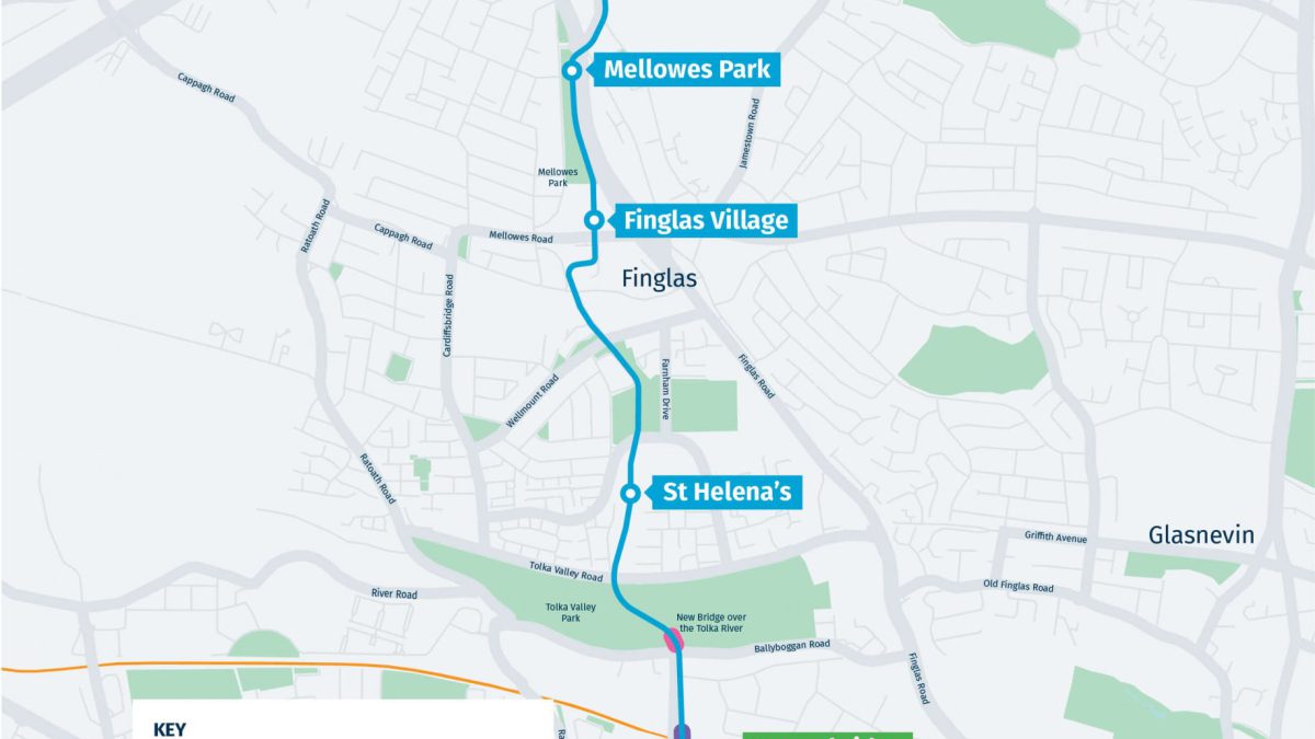 Luas Finglas Emerging Oreffered Route