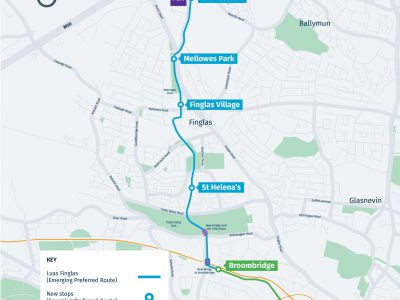 Luas Finglas Emerging Oreffered Route