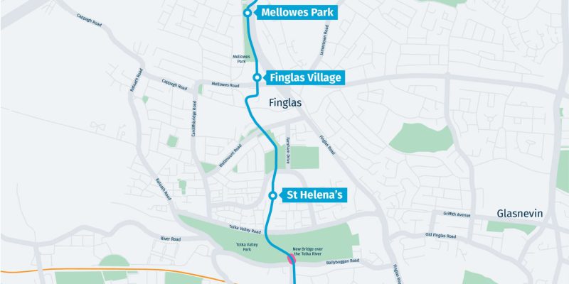 Luas Finglas Emerging Oreffered Route