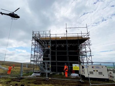 Remoting the Materials to Cowburn Tunnel ventilation shaft drainage Project by Helicopter