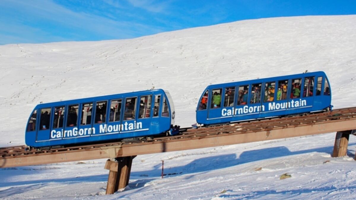 UK’s highest railway Cairngorm Funicular at the ski resort