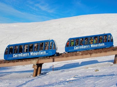 UK’s highest railway Cairngorm Funicular at the ski resort