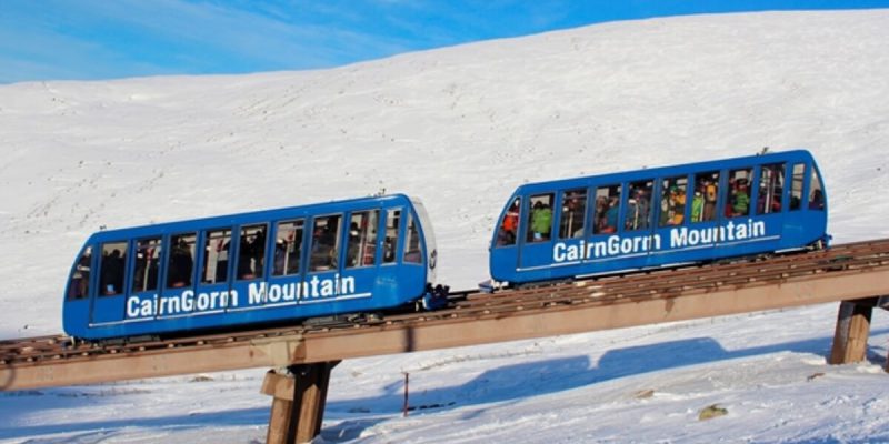 UK’s highest railway Cairngorm Funicular at the ski resort