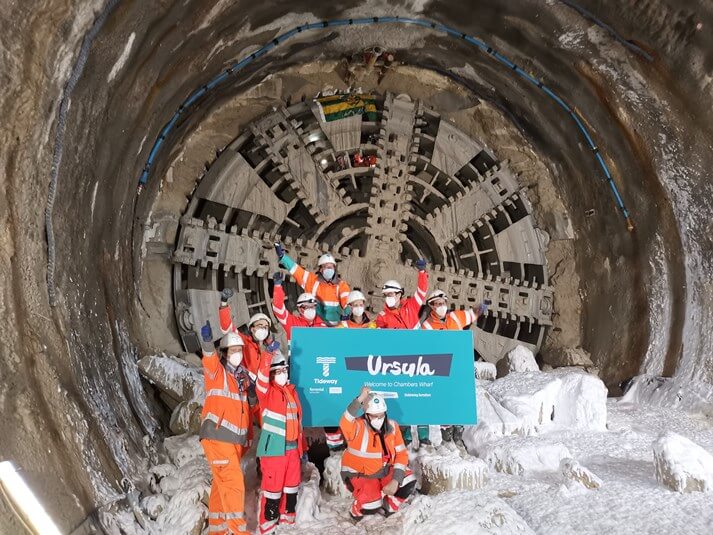 tbm ursula - tideway tunnel breakthrough in central london