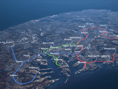 Malta metro study revealed three-line network