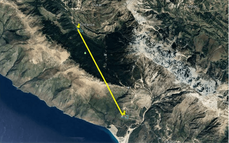 llogara tunnel location on map