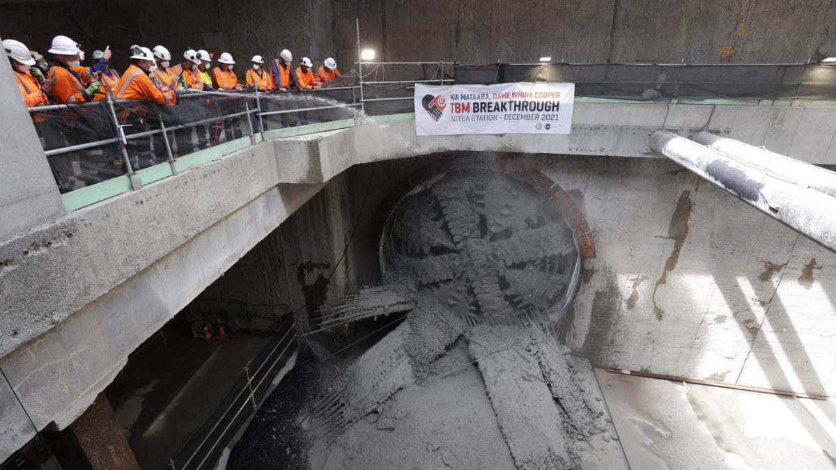 Dame Whina Cooper TBM Breakthrough in City Rail Link Project