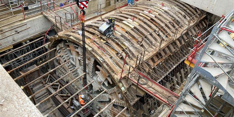 the Florence tunnel boring machine in Le Bourget Airport station