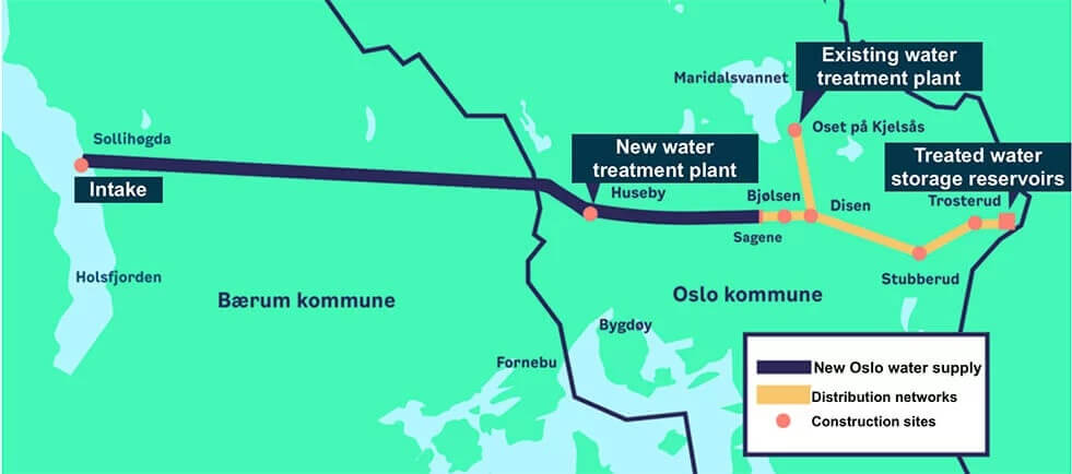 Oslo Water Tunnel Project Map