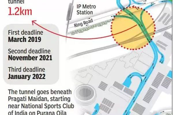 Pragati Maidan tunnel location map