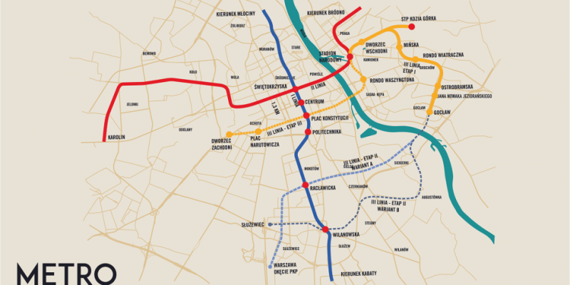 Warsaw Metro Line 3 Map