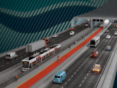 3D Model of the submerged tunnel connecting the cities of Santos and Guaruja