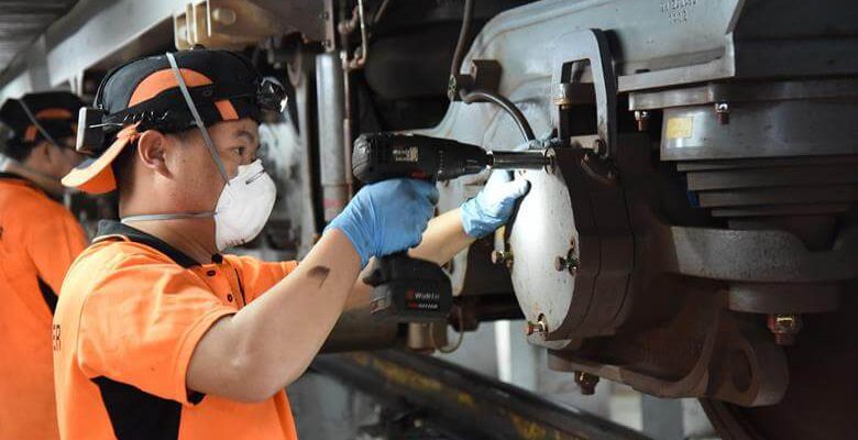 Alstom’s local subsidiary Shentong Bombardier Staff working on Line 12 trains