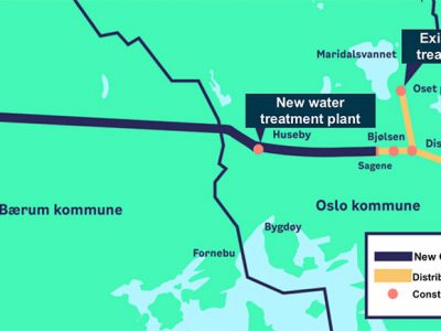 Oslo Water Supply Tunnel Network Map
