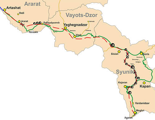 Sisian-Karajan road map