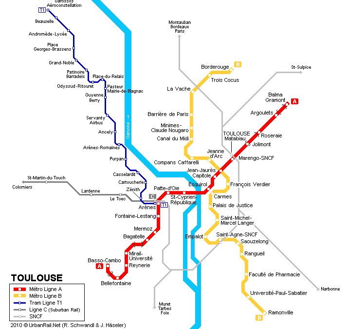 Toulouse Metro Map